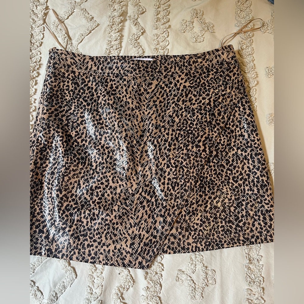 Pink Lily Animal Print Mini Skirt